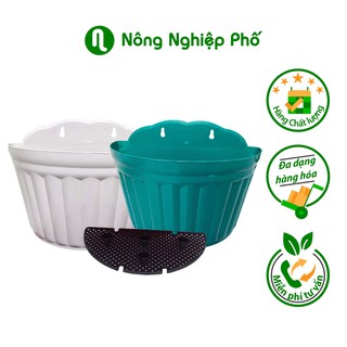 Chậu hoa ốp tường hình bí lớn trồng hoa kiểng 31x17x18cm