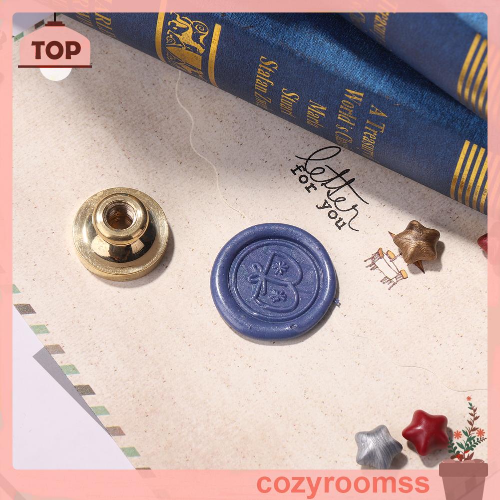 Con Dấu Sáp Đầu Tròn In Chữ Cái Bằng Đồng Trang Trí Thủ Công