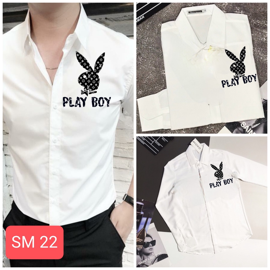 ÁO SƠ MI NAM DÀI TAY TRẮNG TRƠN HỌA TIẾT LOGO HÀN QUỐC CAO CẤP ( Bigsize m-6xl )