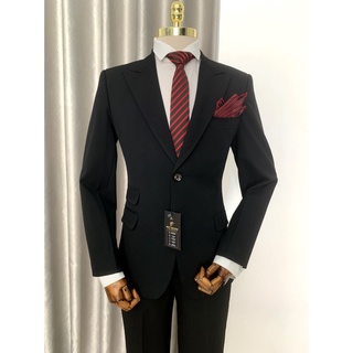Bộ vest nam màu đen 2 nắp túi hdt039