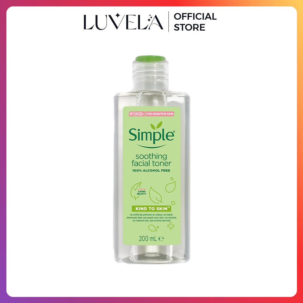 Nước Hoa Hồng Simple Dành Cho Da Nhạy Cảm, Da Khô, Da Dầu Mụn Kind to Skin Soothing Facial Toner 200ml HH07