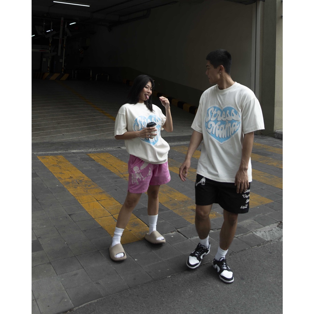 Stressmama Áo thun SSMA HEART T-SHIRT - Coconut milk chất liệu 100% Cotton 2 chiều 250GSM thoáng mát Local Brand