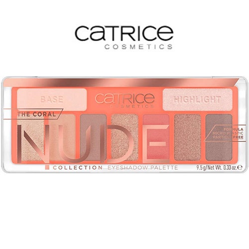 CATRICE Coral Nude Bảng Phấn Mắt 9 Màu Sắc Hiệu Ứng Lì / Ánh Nhũ Thiết Kế Vỏ Lấp Lánh Thời Trang