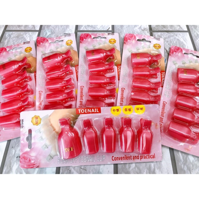 Kẹp ủ tháo Gel móng tay (bộ 10 cái) và móng chân (bộ 5 cái)
