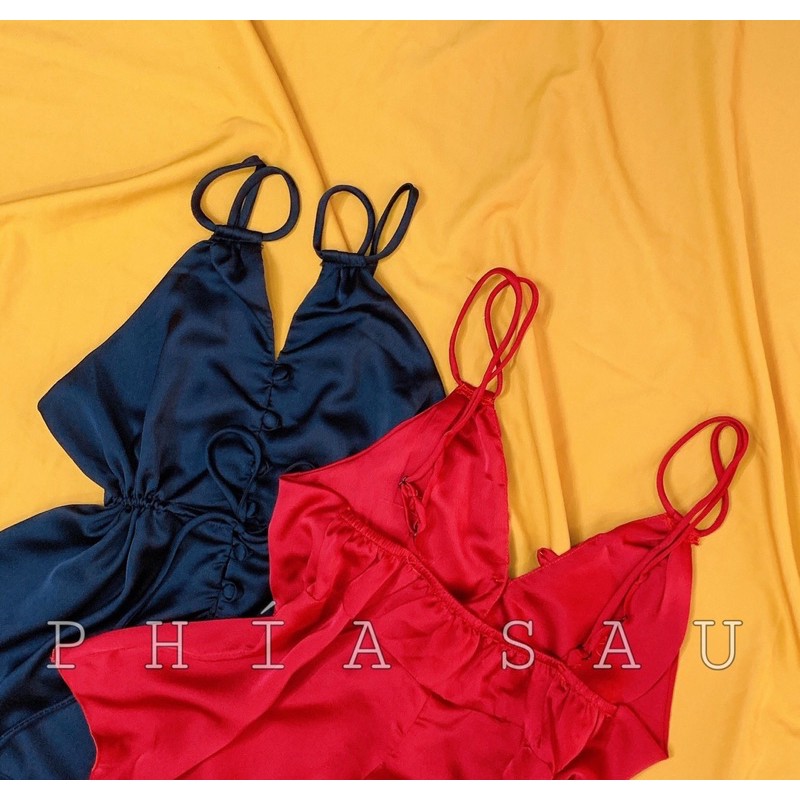 Đồ Ngủ Nữ Sexy Hai Dây Hở Lưng Quần Dài Chất Satin Mềm Mịn Freesize - Linqu Sleepwear