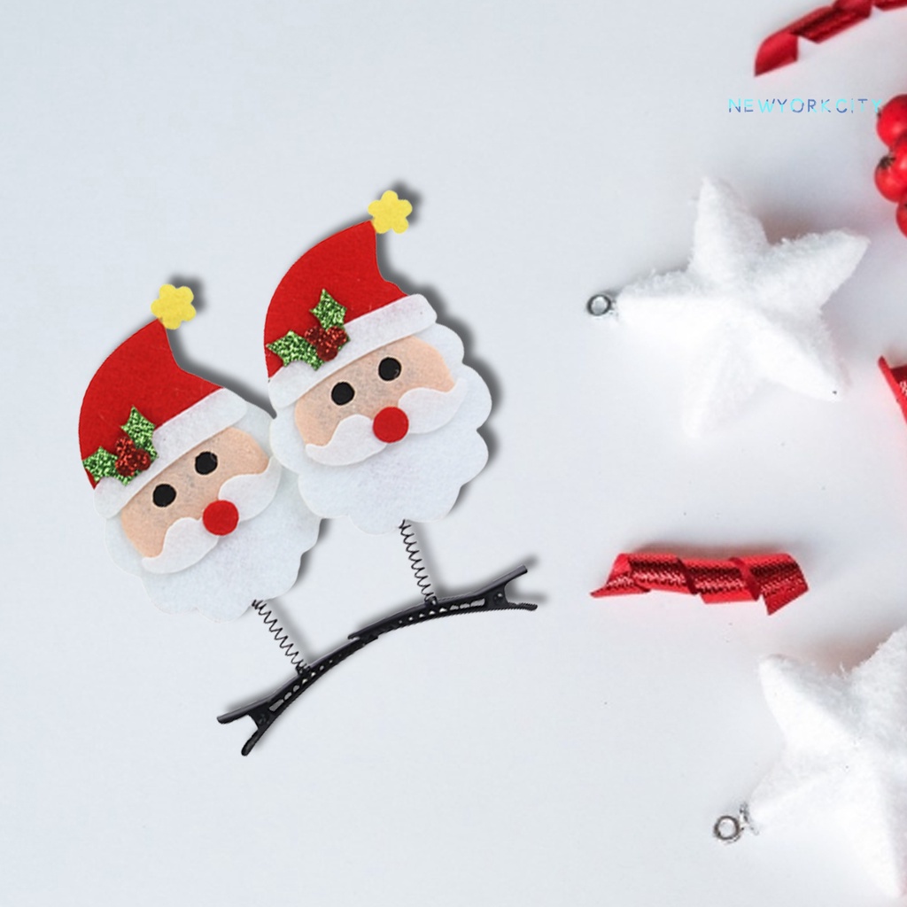 1 Cặp Kẹp Tóc Kim Loại Chủ Đề Giáng Sinh