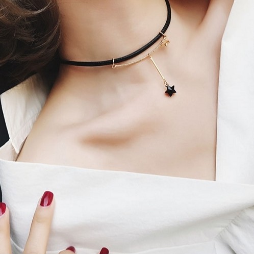 Vòng cổ choker cao cấp ngôi sao lấp lánh hot girl ulzzang phụ kiện thời trang hàn quốc - shop kỳ lân