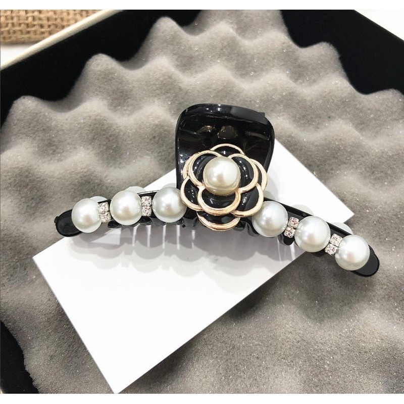 KẸP TÓC hình hoa trà đính ngọc trai nhân tạo xinh xắn