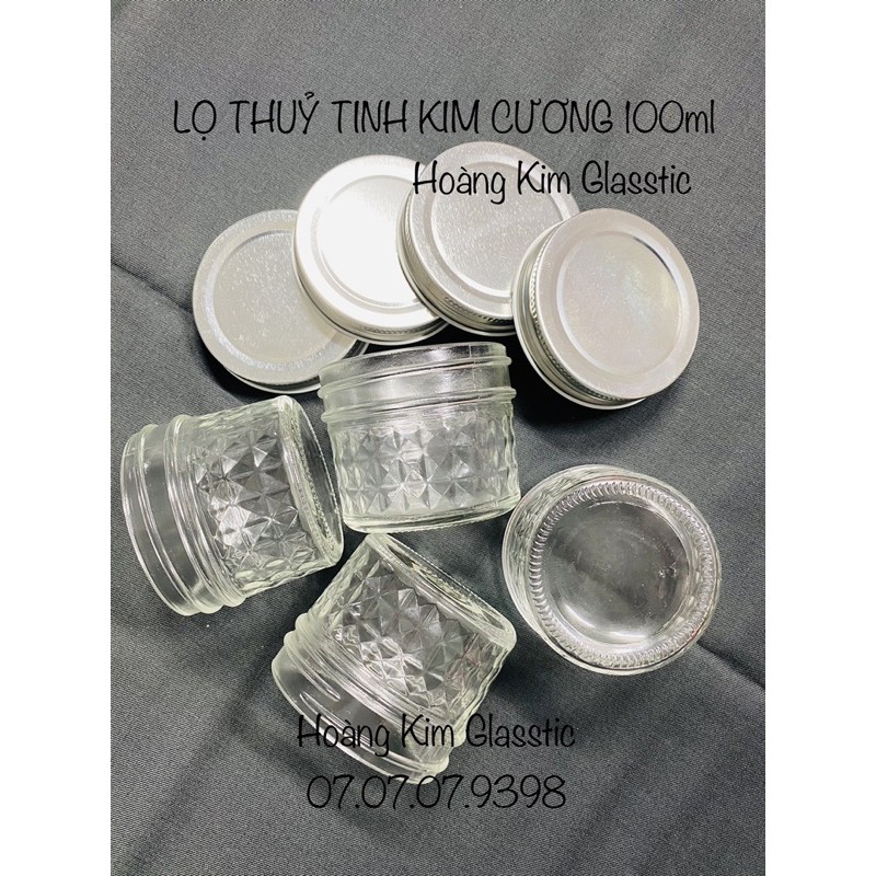 HỦ THUỶ TINH KIM CƯƠNG NẮP NHÔM 100ml-250ml