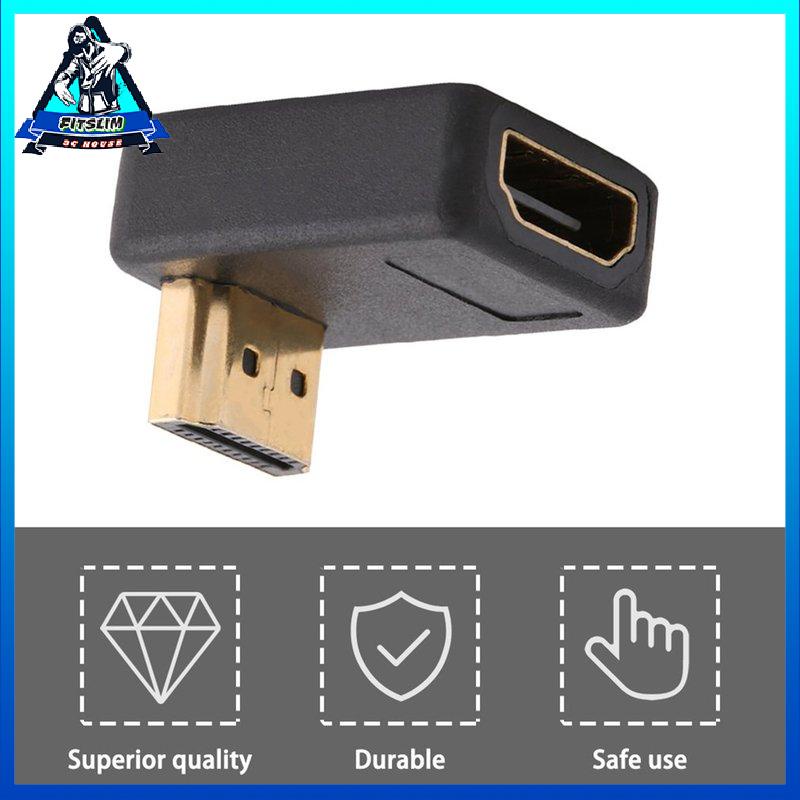 [Fitslim] HDMI-compatible A Male To Female Port Adapter Right Angle Extension Converter