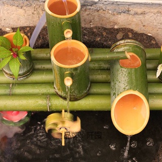 thác nước tiểu cảnh bằng tre