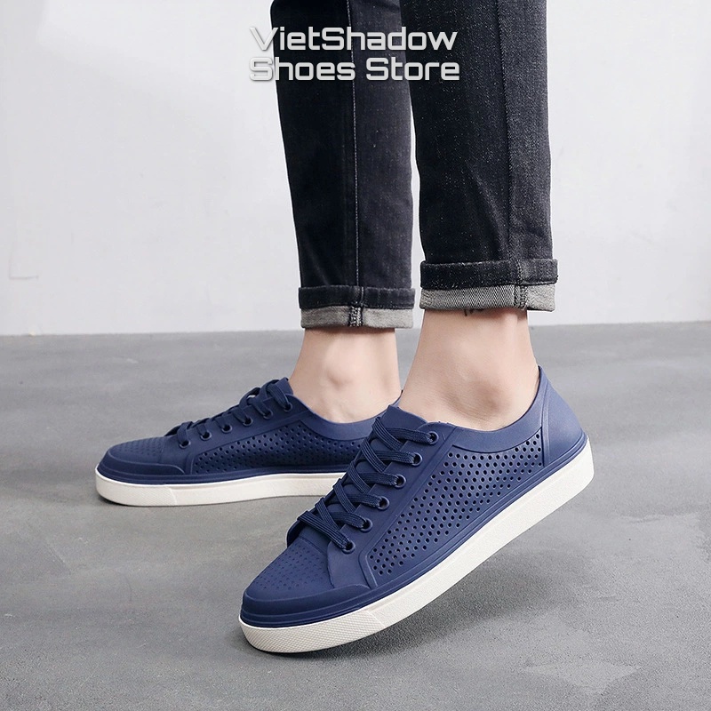 Giày nhựa - Giày thể thao nam bằng nhựa - Chất liệu PVC thoáng khí, đế cao su êm, mềm, không ngấm nước - Mã SP HH1925