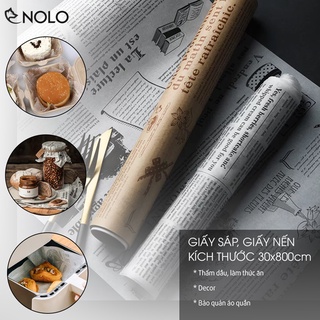 Combo 2 Cuộn Giấy Nến Giấy Sáp 30x800cm Kiểu Giấy Báo Gói Bánh Lót Nồi Chiên Lò Vi Sóng Chịu Nhiệt Cao