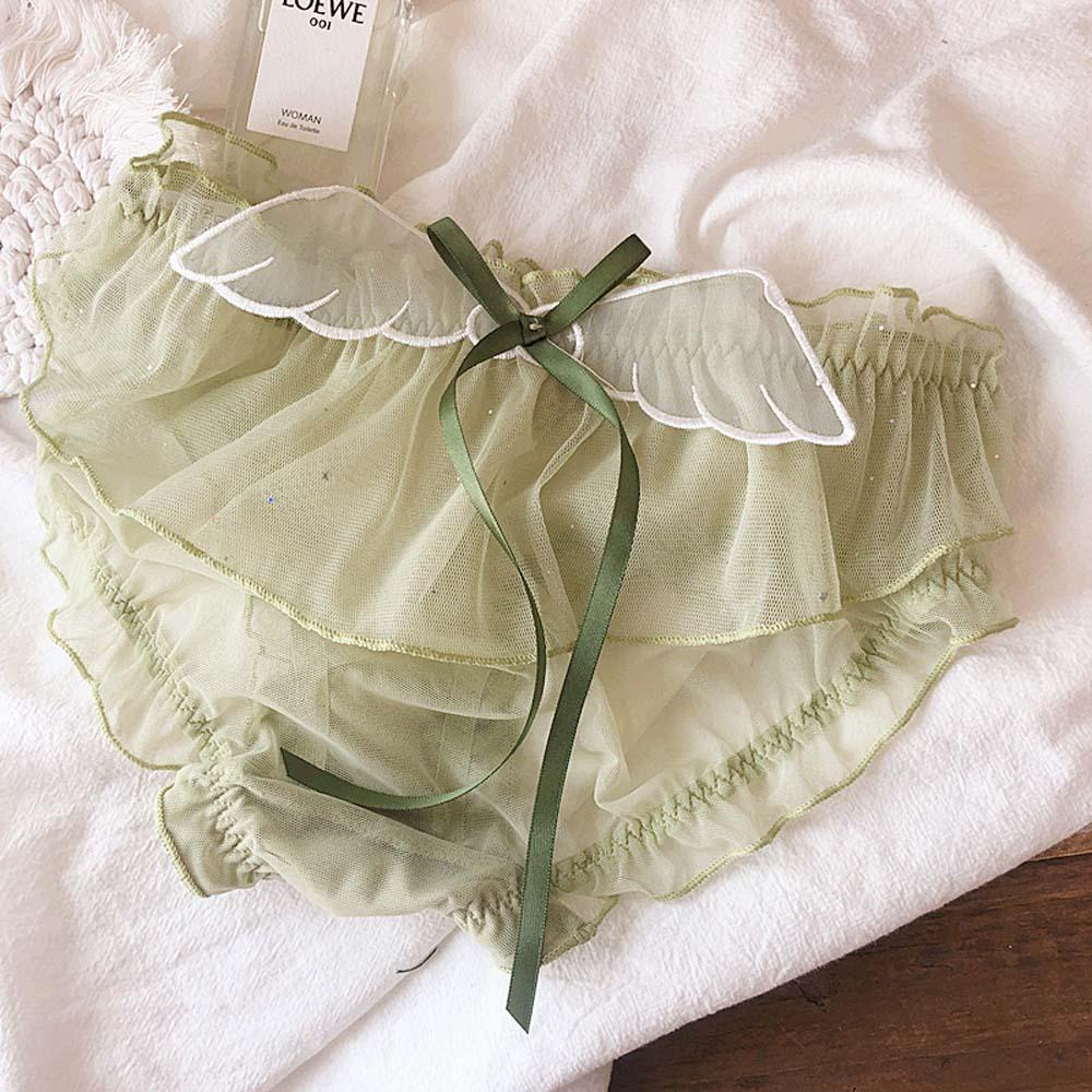 WMES15H Quần Lót Cotton Phối Ren Đính Nơ Ngọt Ngào Quyến Rũ Cho Nữ