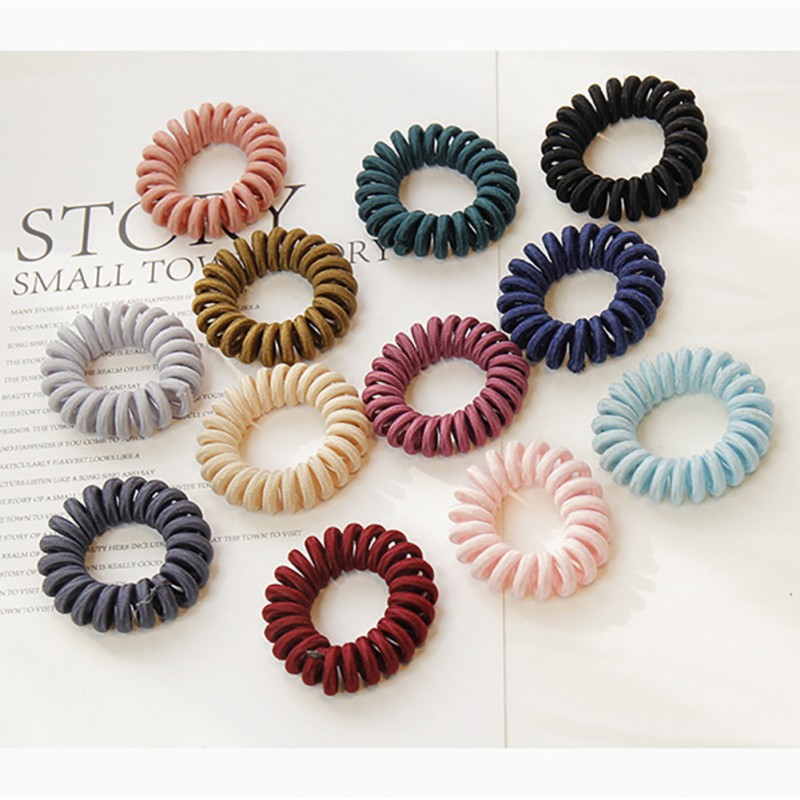Dây buộc tóc lò xo co giãn màu sắc ngọt ngào dễ thương