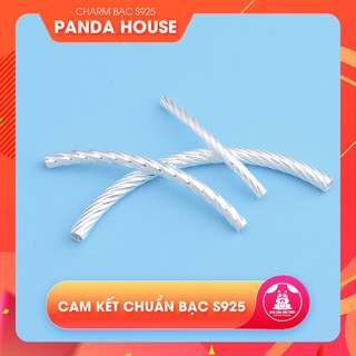 Charm bạc s925 hình ống họa tiết xoắn - Panda House