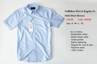 SƠ MI TAY NGẮN PULL & BEAR LỤA