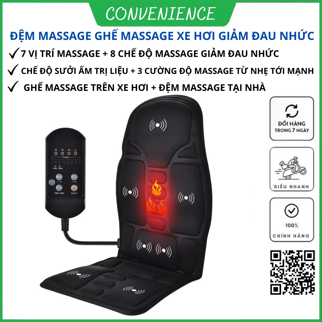 Đệm massage 7 vùng cao cấp, đệm massage toàn thân, đệm massage trên xe hơi-SET2161
