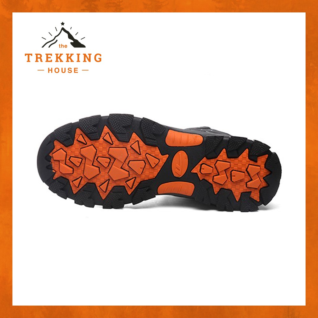 Giày leo núi trekking chống thấm Warrior Xám - Cam, giày phượt outdoor dã ngoại