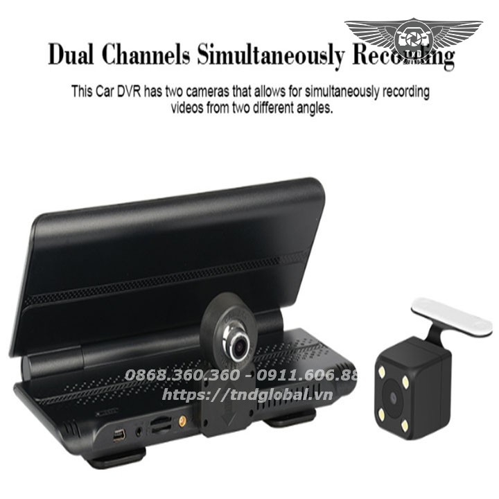 Camera hành trình đặt taplo ô tô 4G, wifi, 7 inch tích hợp cam lùi Phisung K7 | BigBuy360 - bigbuy360.vn