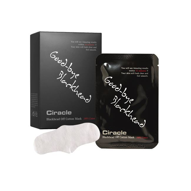 Miếng đắp hút mụn đầu đen, sợi bã nhờn, se khít lỗ chân lông Hàn Quốc Ciracle Black Head Cotton Mask