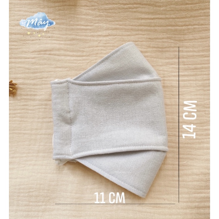 Khẩu trang vải linen hoa lót vải muslin