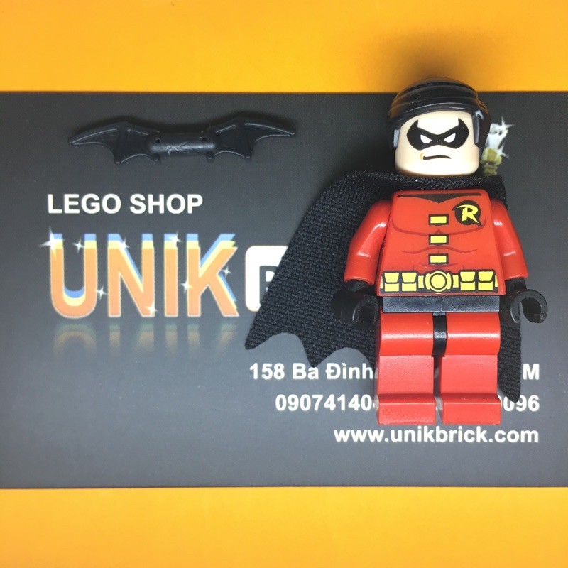 Lego UNIK BRICK Robin (Mẫu 3) trong Super Heroes Siêu anh hùng chính hãng (như hình).