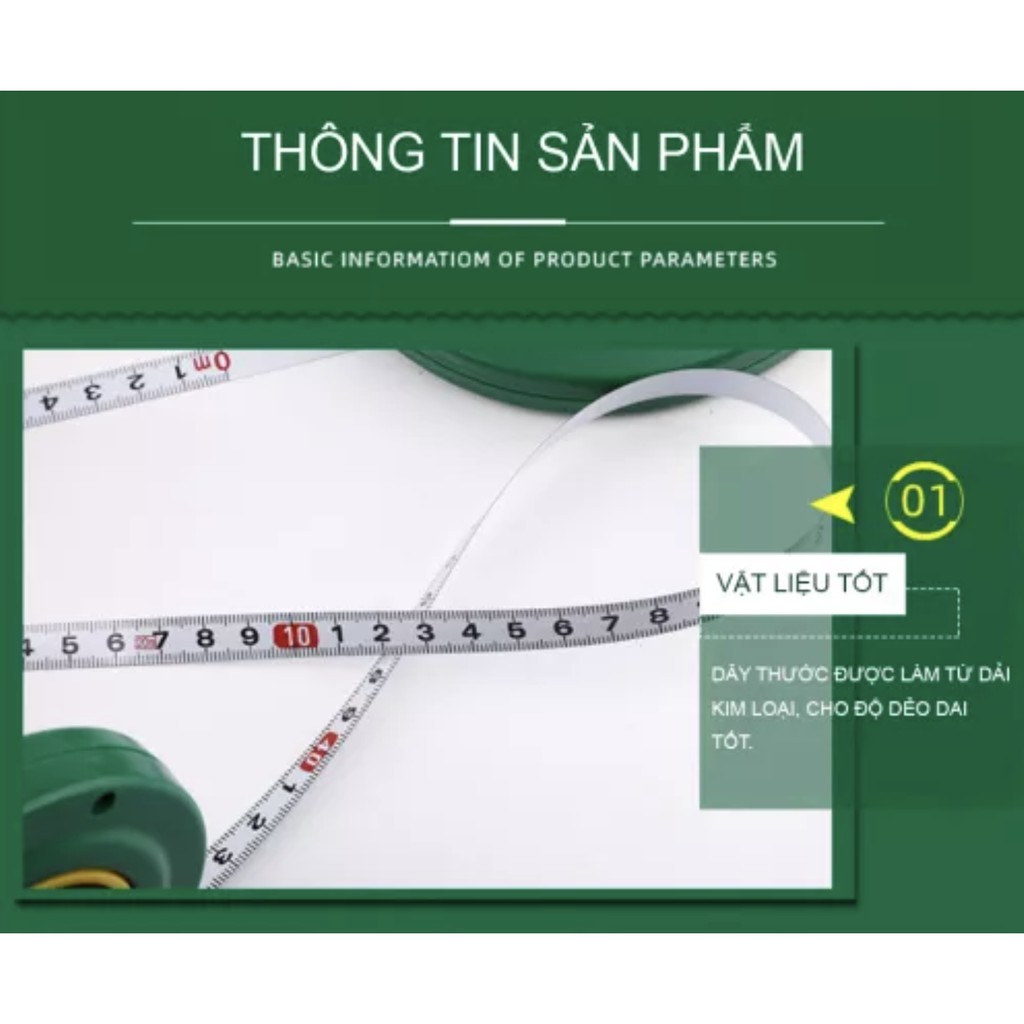Thước Cuộn Tuosen, Thước dây 20m, 30m, 50m TUOSEN (Vỏ nhựa ABS)