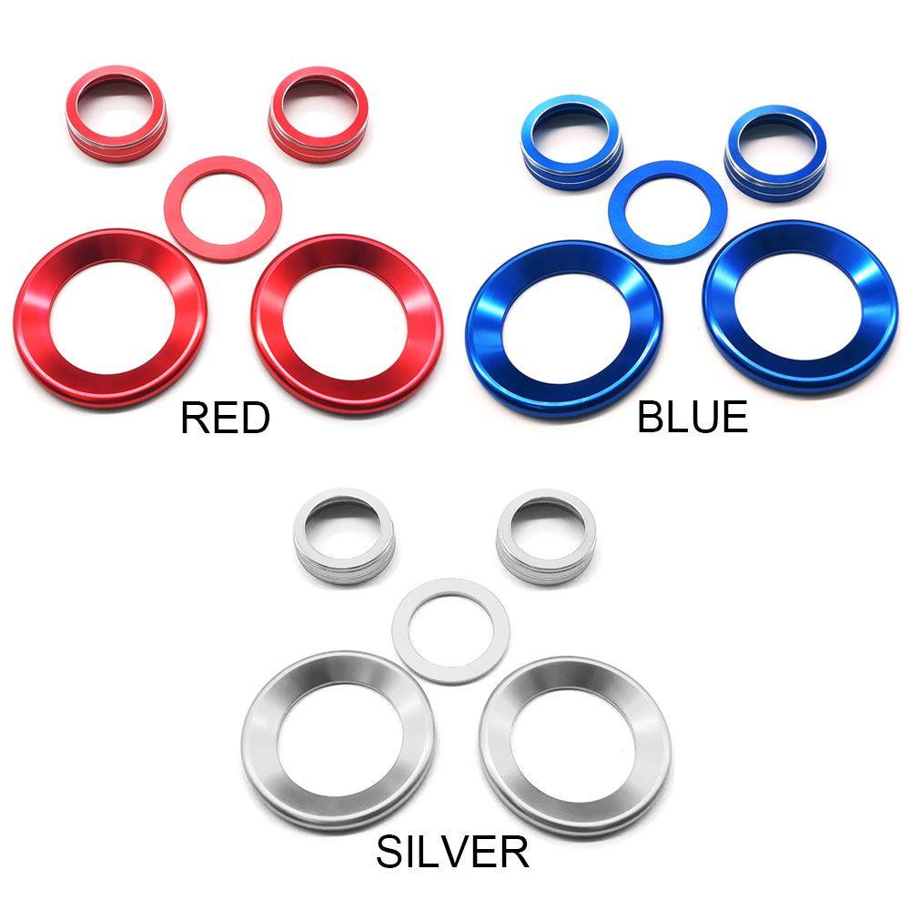 Set 5 Vòng Trang Trí Núm Điều Khiển Âm Lượng Bằng Hợp Kim Nhôm Ba Màu Không Phai Cho Honda 10th generation Civic