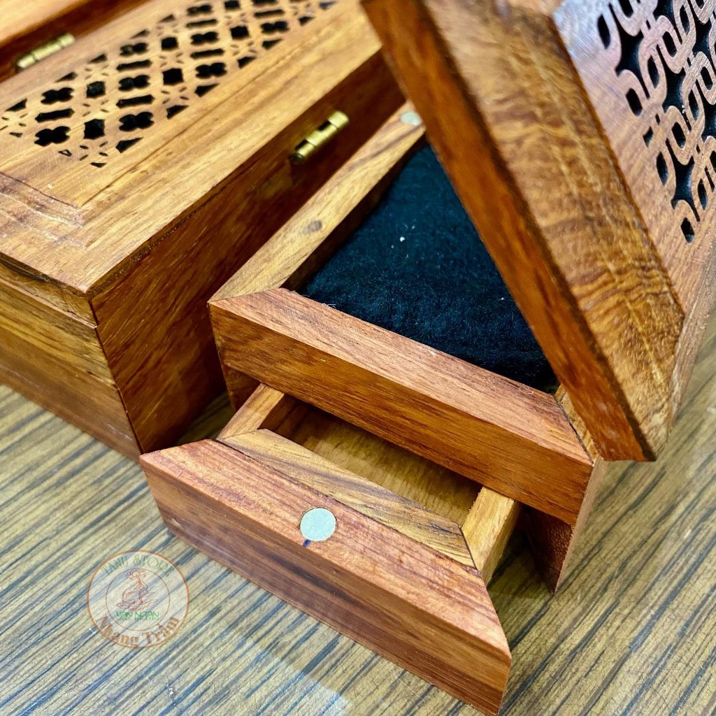 HỘP CHỮ NHẬT XÔNG NHANG TRẦM (MẪU LỚN)- CÓ NGĂN CHỨA NHANG VÀ NGĂN XÔNG NHANG, RẤT TIỆN LỢI VÀ SANG TRỌNG- TANU STORE