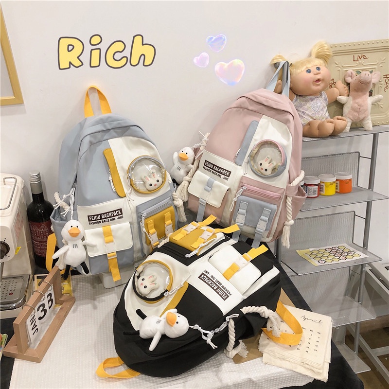 Ba Lô Du Lịch Kiểu Nhật Hàn Thiết Kế Dễ Thương Cho Học Sinh