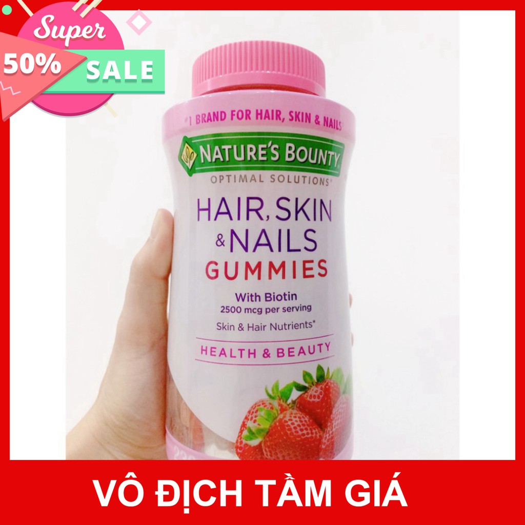 GIÁ VÔ DỊCH Kẹo dẻo Gummies Hair Skin Nail 230 viên GIÁ VÔ DỊCH