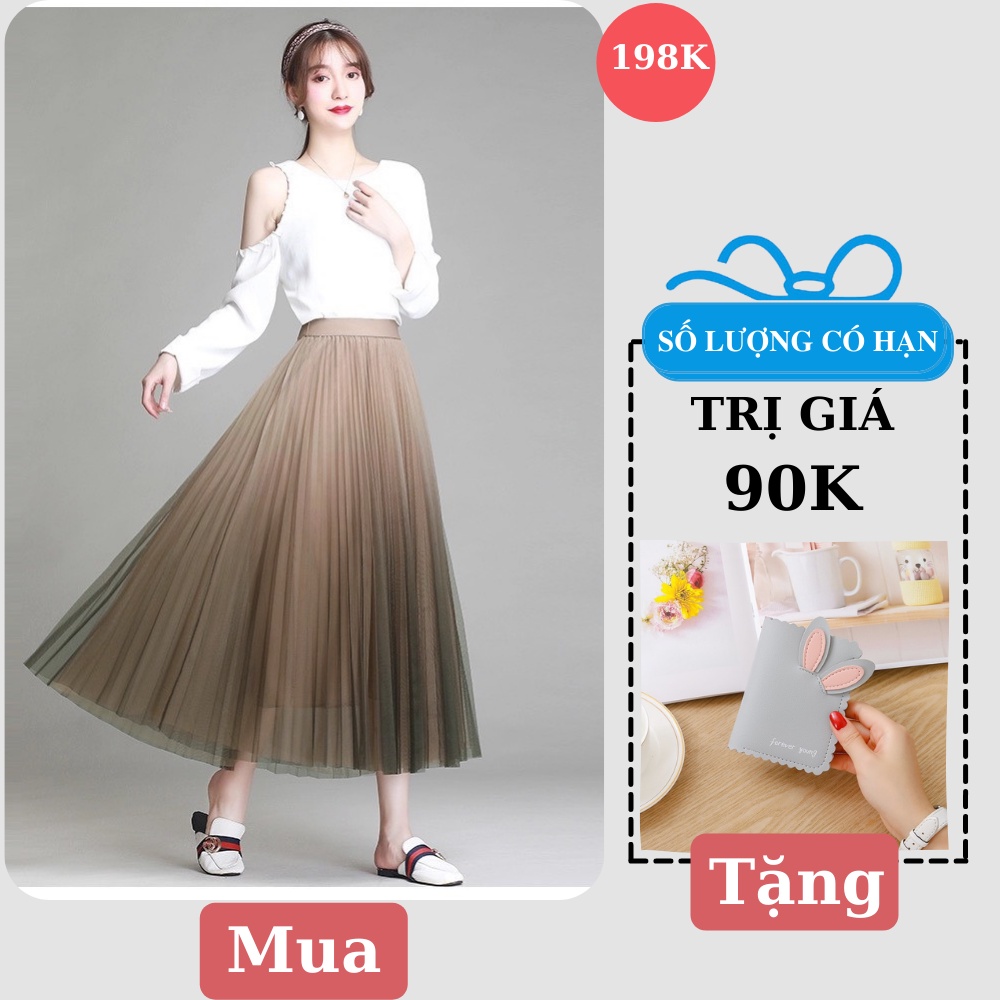 Chân Váy Loang Xếp Ly Dáng dài Màu Nâu Loang Hàng VN Xuất Xưởng Loại 3,Chân Váy Dáng Dài Nhiều Màu Đẹp Nhất 2021