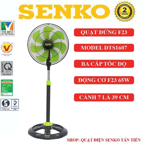 [GIAO HỎA TỐC 1H] Quạt đứng thân sắt 7 cánh Senko DTS1607- Bảo Hành 2 Năm