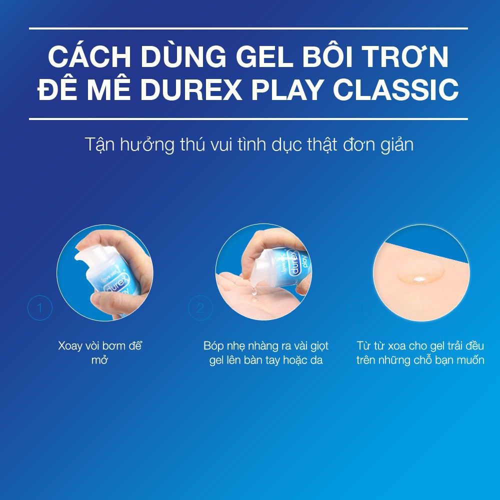 [CHÍNH HÃNG] Gel bôi trơn tăng độ ẩm tự nhiên DUREX PLAY CLASSIC - 50ml