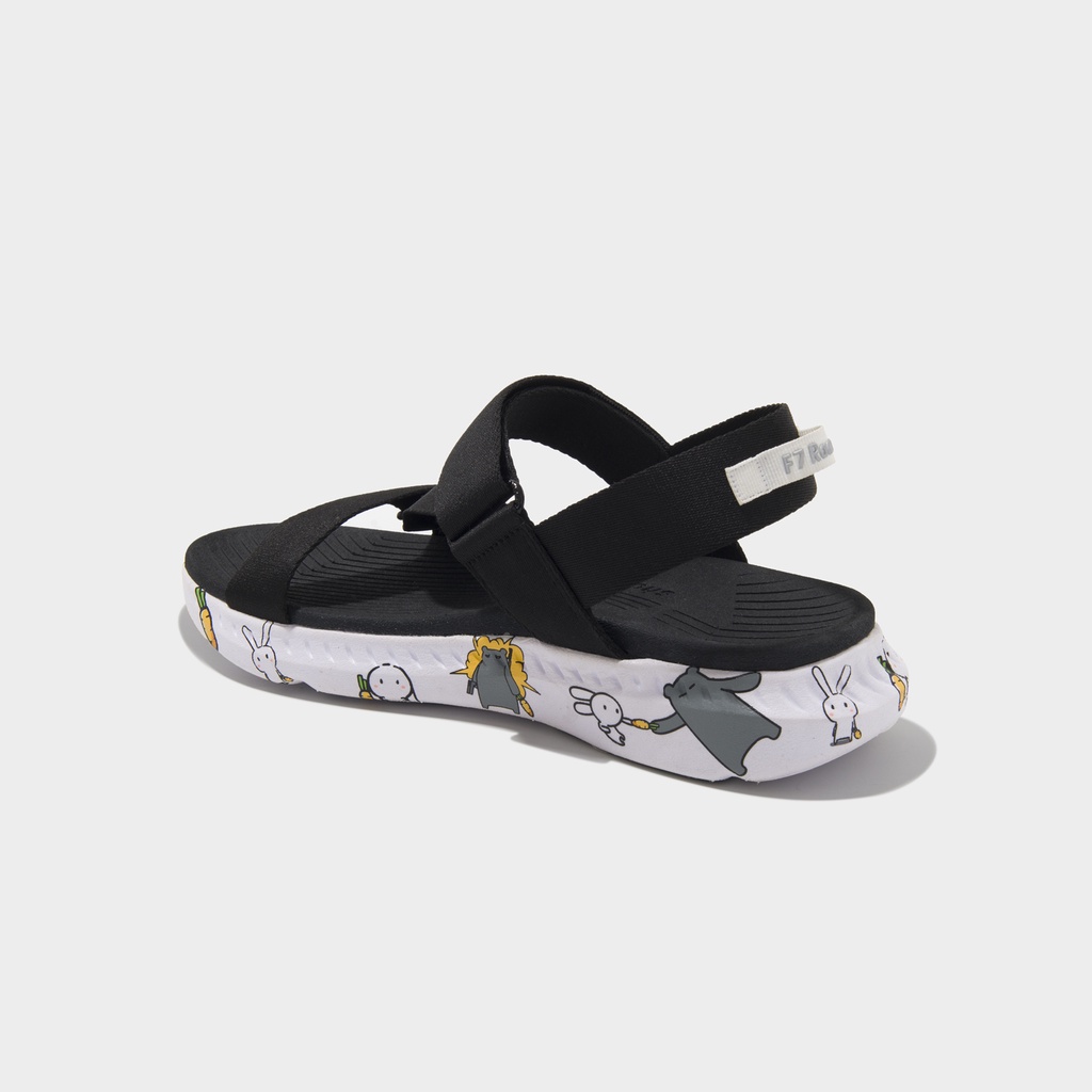 Giày Sandals Nam Nữ Unisex Shondo F7 Thỏ Bảy Màu F7M1010 Đen