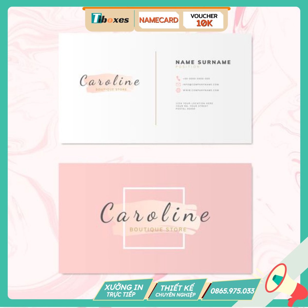 200 Card Visit Dành Cho Shop Khách Nữ TiBoxes In Ấn Xưởng In Trực Tiếp Giá Rẻ Giao Hàng Nhanh