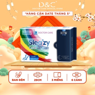 Băng vệ sinh Doctor Care Sleazy for Teen ban đêm 28cm thoáng mát thoải mái - Gói 3 miếng
