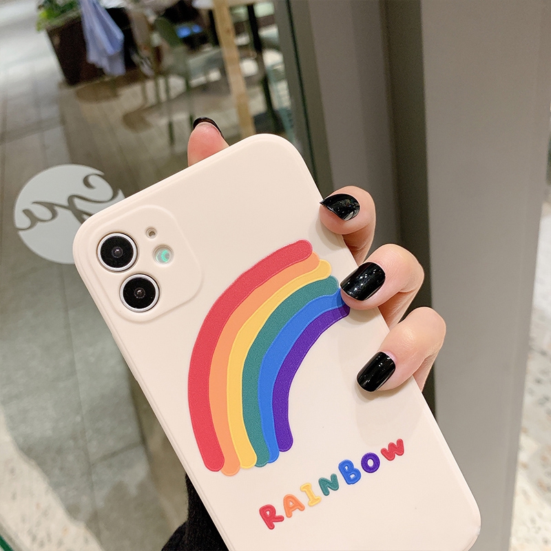 Ốp lưng iphone cạnh vuông rainbow 5s/6/6plus/6s/6splus/7/7plus/8/8plus/x/xr/xs/11/12/pro/max/plus/promax- Awifi M3-3