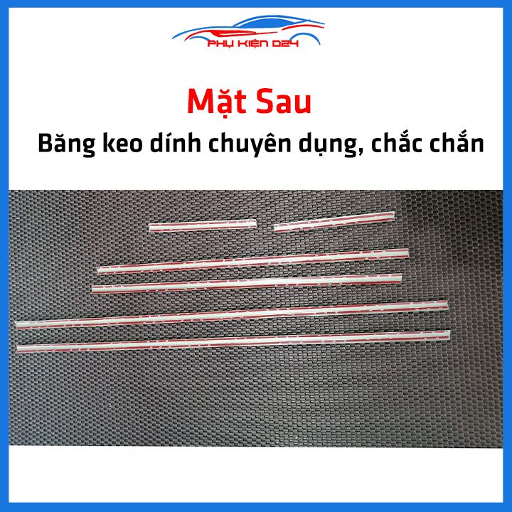 Bộ nẹp viền chân kính inox Vios 2008-2013 loại 6 chi tiết
