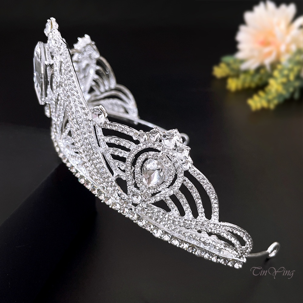 GETNOIVAS Vương Miện Đính Đá Lấp Lánh Sang Trọng Cho Cô Dâu Trình Diễn Sân Khấu
