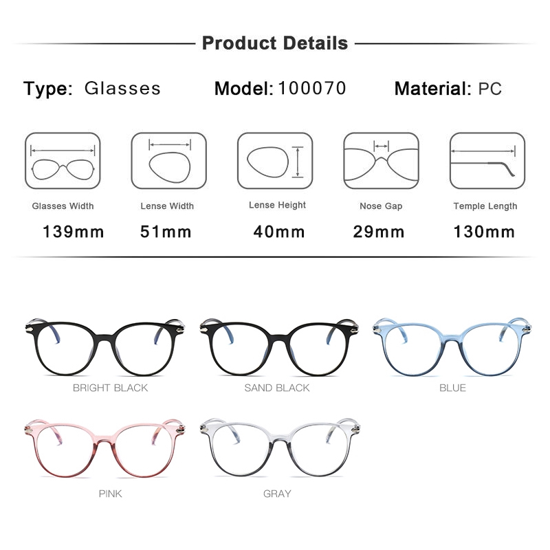 Fashion Anti-Radiation Eyeglasses Transparent Retro unisex Computer Glasses Anti-Blue lens Eyewear Myopia glasses