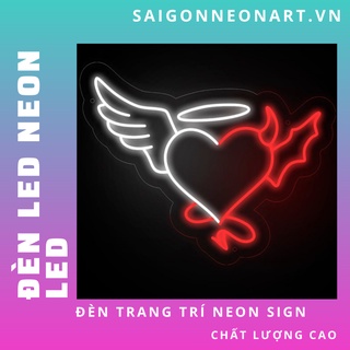 Đèn trang trí led neon sign hình trái tim thiện ác