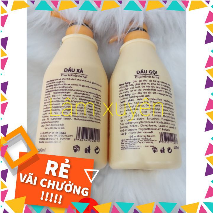 FREESHIPDầu gội xả Kella vàng phục hồi tóc hư 500ml chính hãng 100% giữ màu siêu thơm mềm mượt phủ lụa tóc đã uốn duỗi