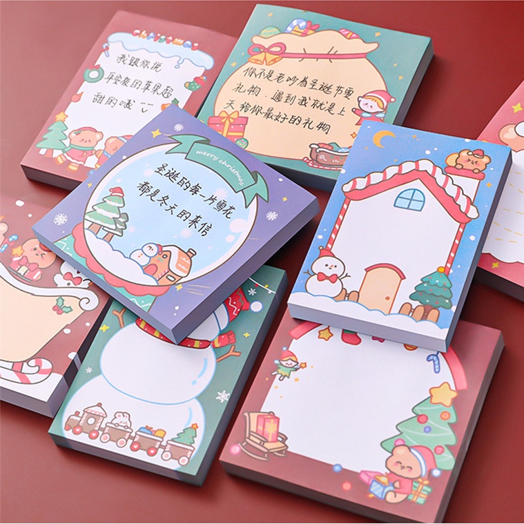 Tập Giấy Ghi Chú Họa Tiết Người Tuyết Giáng Sinh Dễ Thương