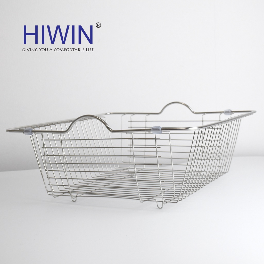Kệ giỏ inox để bồn chậu rửa bát nhà bếp, đựng rau củ quả đa năng HIWIN KS-05