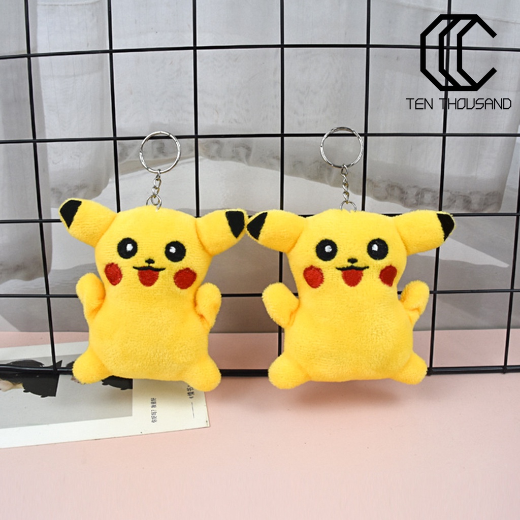 ✧Móc Khóa Hình Pikachu Nhồi Bông Màu Vàng Dễ Thương