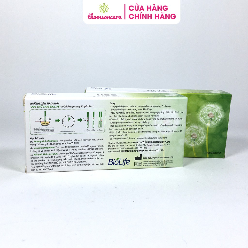 Que thử thai HCG Biolife - test thai nhanh, chính xác, giao hàng kín đáo, che tên