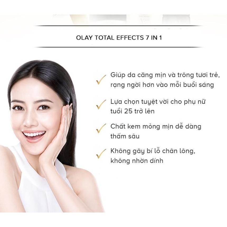 Kem Dưỡng Ban Ngày Chống Lại 7 Dấu Hiệu Lão Hóa Olay Total Effects 7in1 Anti-Aging Moisturizer Day Cream SPF 15 50ml