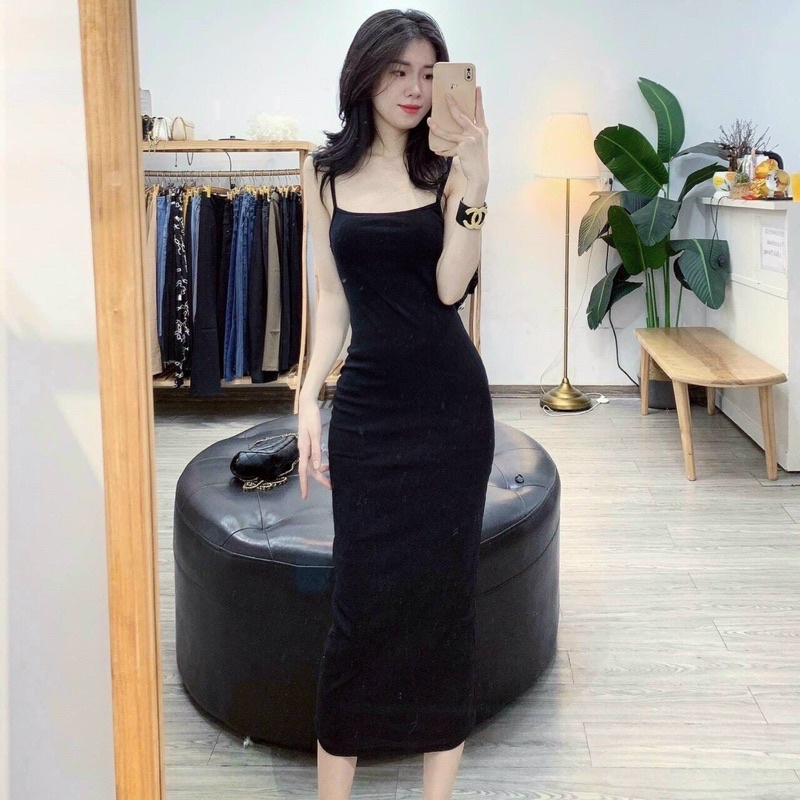 Đầm body 2 dây dáng dài size 40 - 58 kg